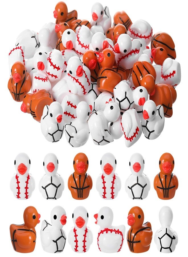 GGSTDDUP 45 Pcs Mini Sports Ducks Resin Animals 3 Styles Mini Resin Ducks Soccer Duck Basketball Duckies Miniature Figurines for Sports Game Activity Carnival Garden Landscape Dollhouse - Image 1